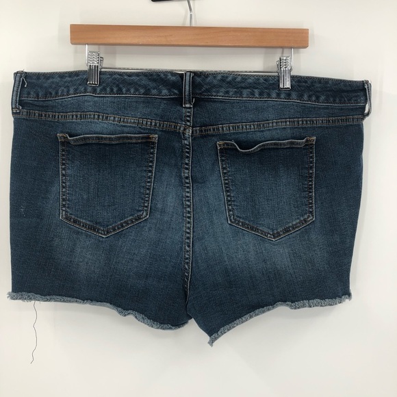Torrid 20 denim skinny short shorts vintage stretch distressed dark blue 0131 - Picture 8 of 12